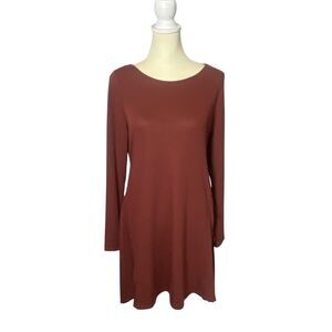Lisa Rinna Collection Fall Rust Color Long Sleeve Tunic Sweater Women's Size S